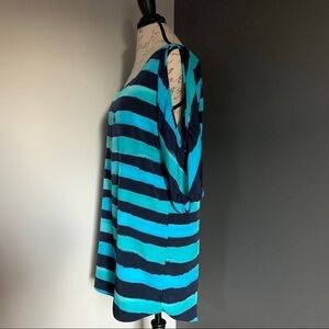 EXPRESS Cold Shoulder Shirt Dress - Blue/Teal